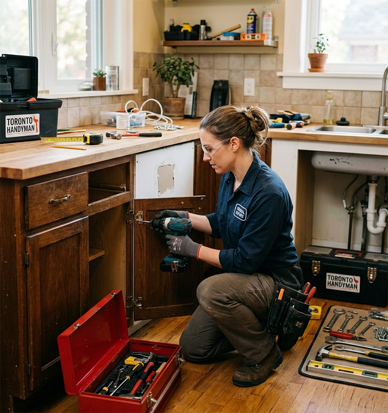 Skilled handyman completing residential general repairs and maintenance services in Toronto and GTA homes