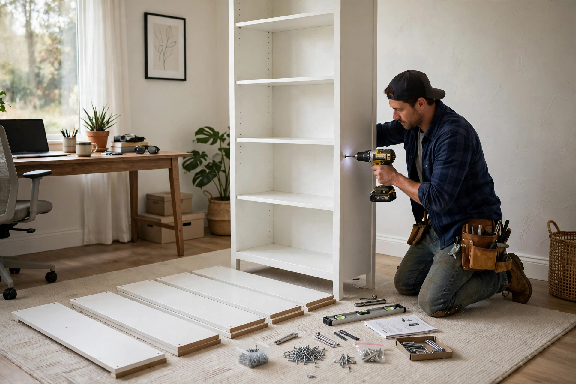 Furniture assembly in Aurora — Homenza handyman assembling furniture in a home