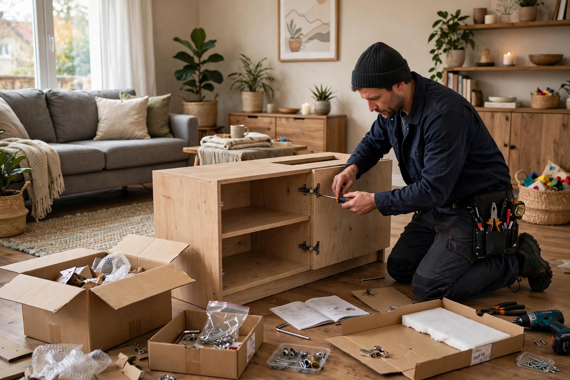 Furniture assembly in Markham — Homenza handyman assembling furniture in a home