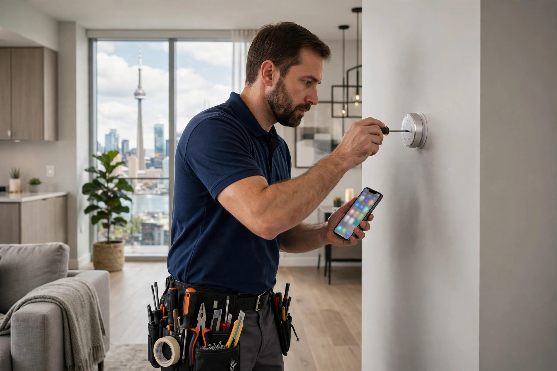 Smart home device installation in Toronto: fitting a smart thermostat